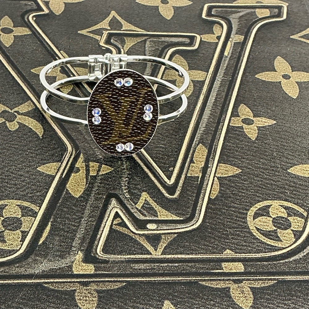 Louis Vuitton Swarovski Embellished Silver Cuff Bracelet